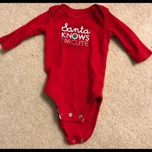Santa Knows I’m Cute Like Mommy Long Sleeve Onesie